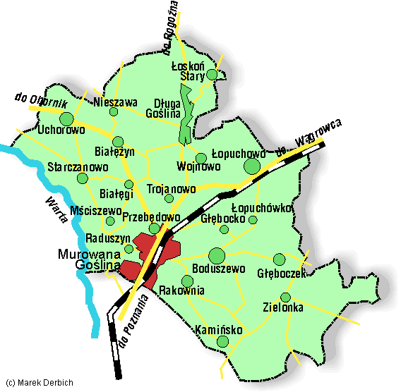 Mapa gminy Murowana Golina